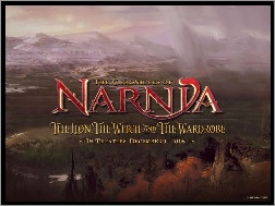 las, krajobraz, napis, The Chronicles Of Narnia, góry
